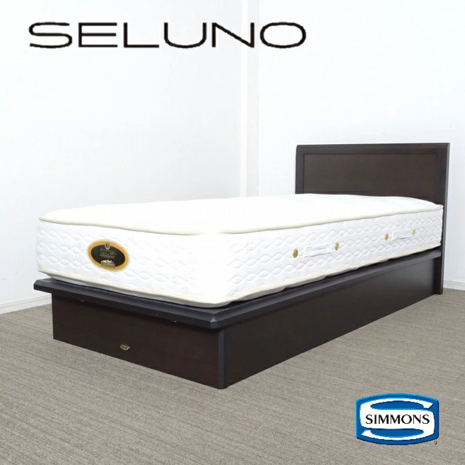 ◾︎SELUNO◾︎ 【展示美品】SIMMONS シモンズ Aurg アーグ / ビューティレスト ゴールデンバリュー プレミアム シングルベッド / リフトアップ全面収納付き 40万 x890