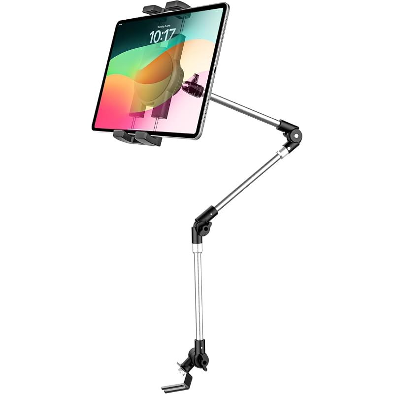 【新品】 woleyi 車載ホルダー シートレール タブレットホルダー【極太アルミアーム&穴あけ不要】トラック 助手席/前席 シートボルト タブレットスタンド