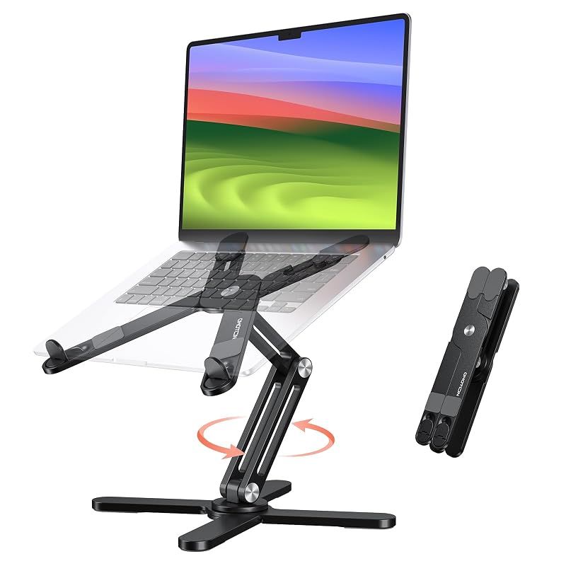 【新品】 OMOTON ノートパソコンスタンド 【360°回転×折り畳み仕様】 ノートPC スタンド パソコン タブレット ノートPC台 0