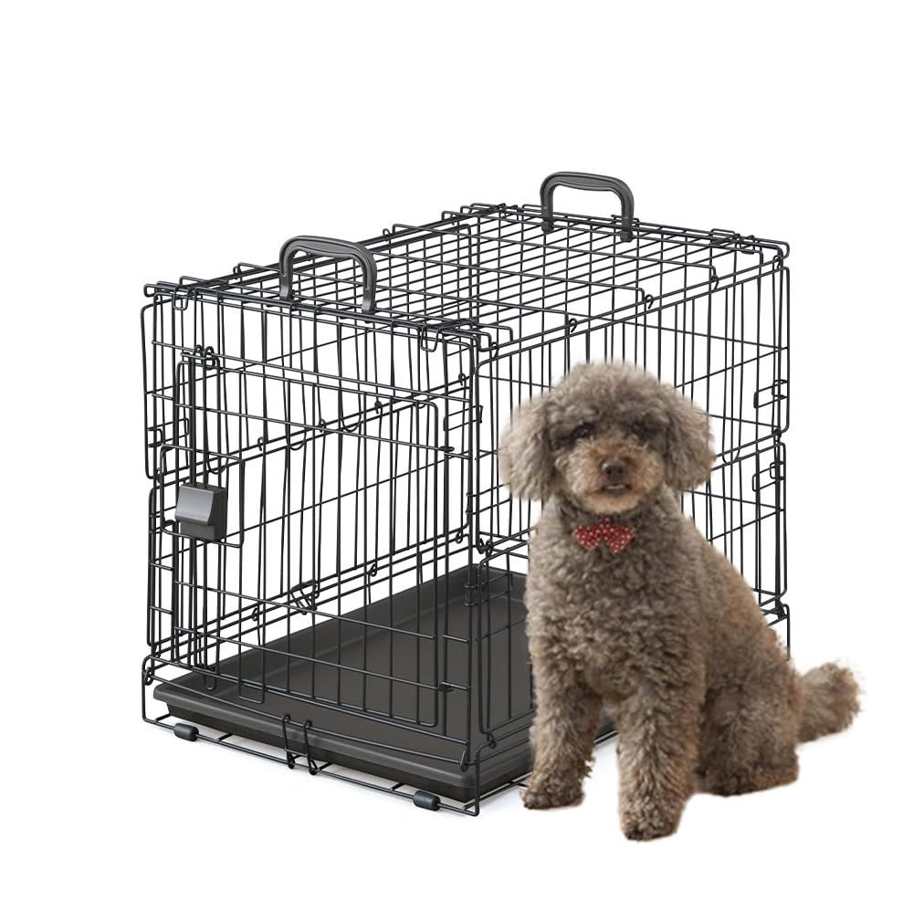 アイリスオーヤマ 犬 猫 ケージ 折りたたみ アイアンブラック 小型犬用 幅46×奥行63×高さ50cm Ju