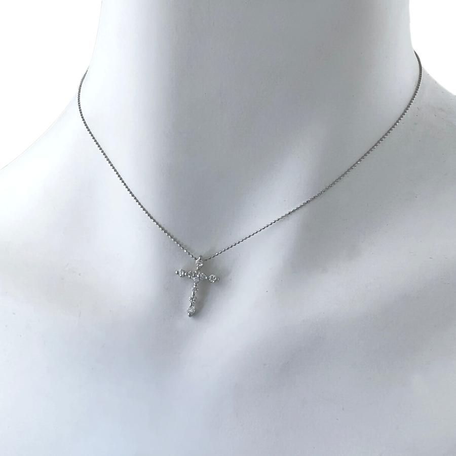PONTE VECCHIO PV diamond Cross neckace 750 K18 WG ポンテヴェキオ