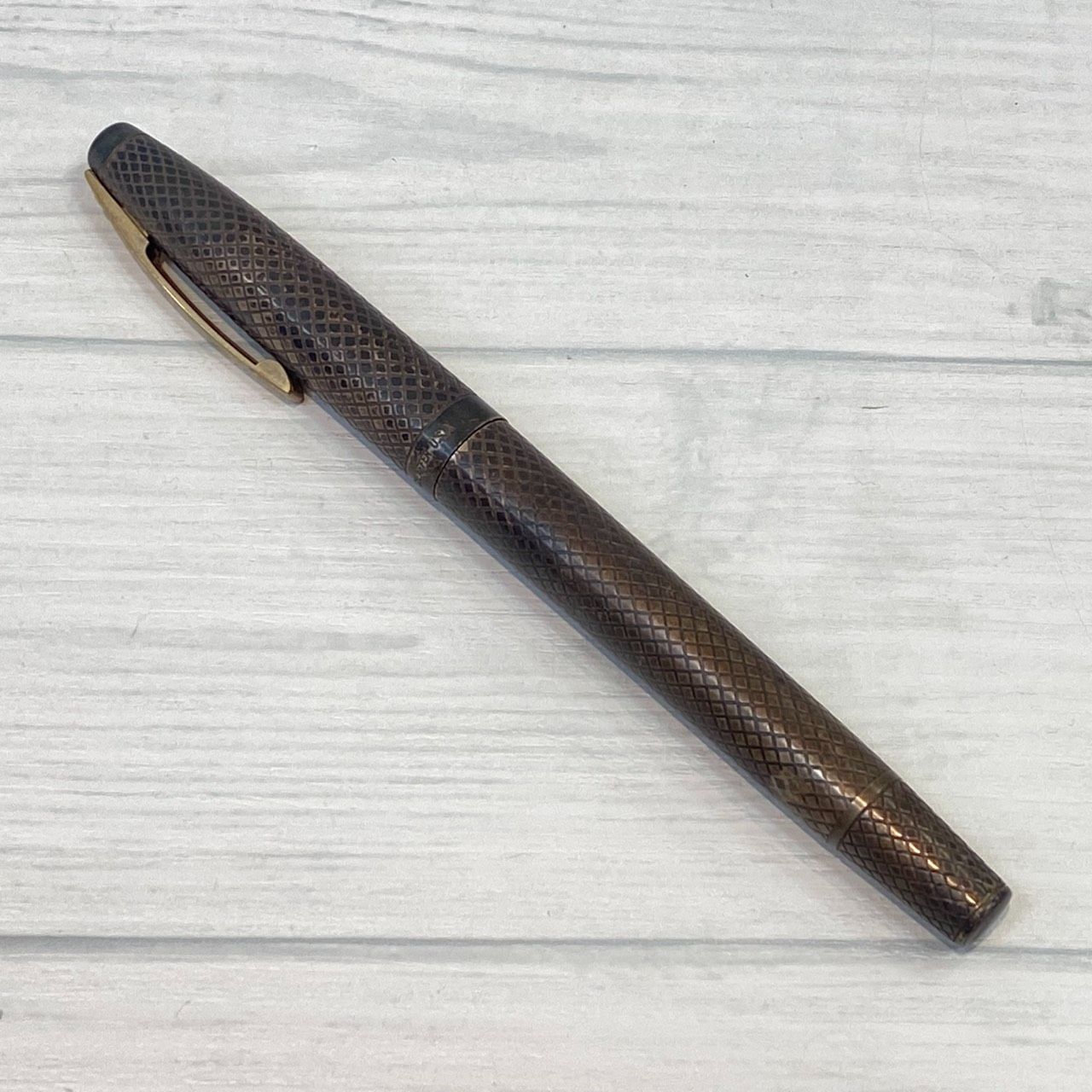 [Salt] SHEAFFER Shaffer Fountain Pen 14K STERLING SILVER Engraved Nib 14K Gold SV925 Writing Tool [24991SK] H27