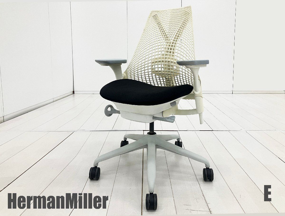 E)HermanMiller/ハーマンミラー■セイルチェア■ホワイトxブラック■フルアジャスタブルアーム