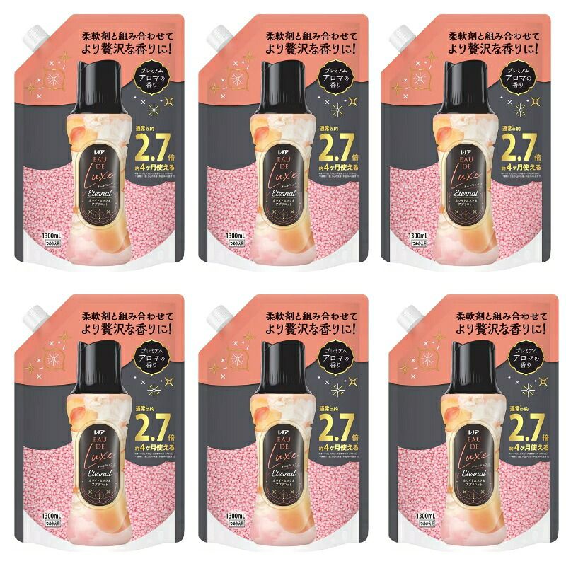 6個セット　レノアオードリュクス　アロマジュエル エターナルホワイトムスク&アプリコットの香り 詰替用 1300mL　栃木倉庫