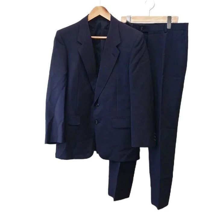 ランバン LANVIN スーツ フォーマル セットアップ ジャケット パンツ 上下2点セット ウール 背抜き 紺 ネイビー 無地 長袖 シングルブレスト /NP ■GY50 6,408円