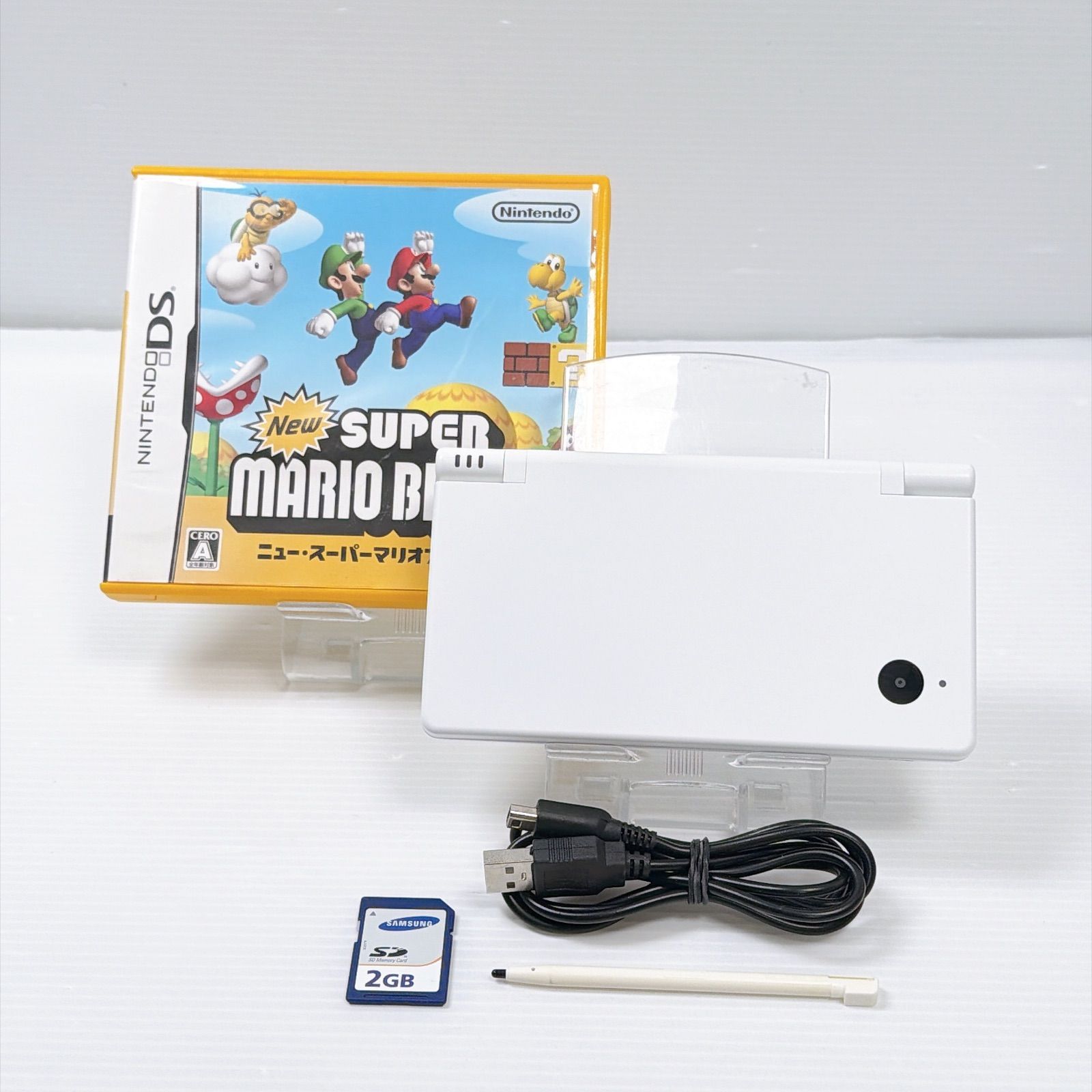 Good Condition Nintendo DSi White Playable Set Operation Verified with Super Mario Software Nintendo DS DSi DSi Nintendo Control Number M2184