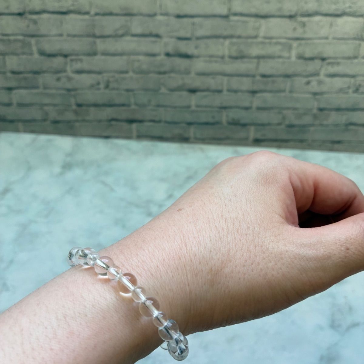 天然石 クォーツ（水晶）ブレスレット｜透明感 シンプル ハンドメイド