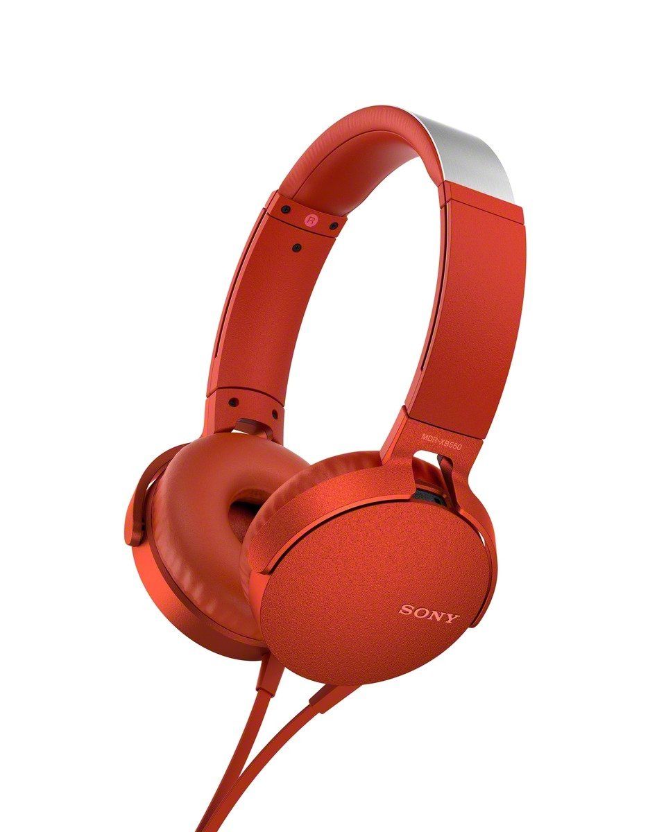 ソニー ヘッドホン 重低音モデル MDR-XB550AP : 折りたたみ式 リモコン・マイク付き レッド MDR-XB550AP R [レッド] [有線タイプ] 12,920円