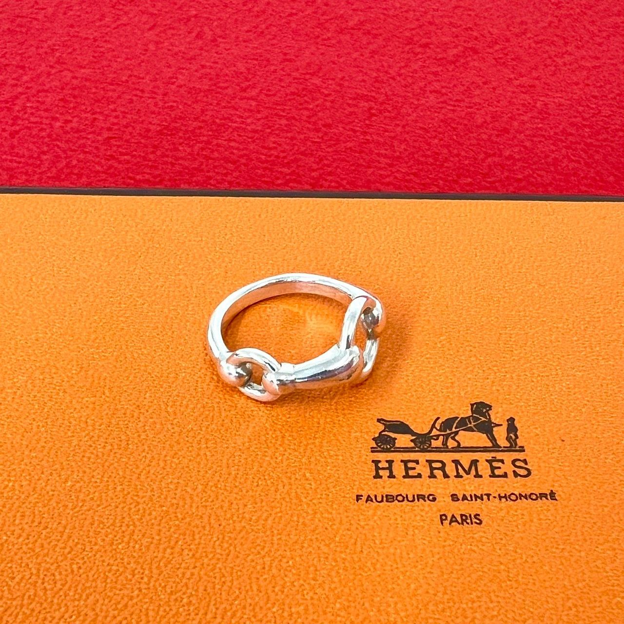 極 美品 HERMES エルメス ヴィンテージ ホースビット リング シルバー
