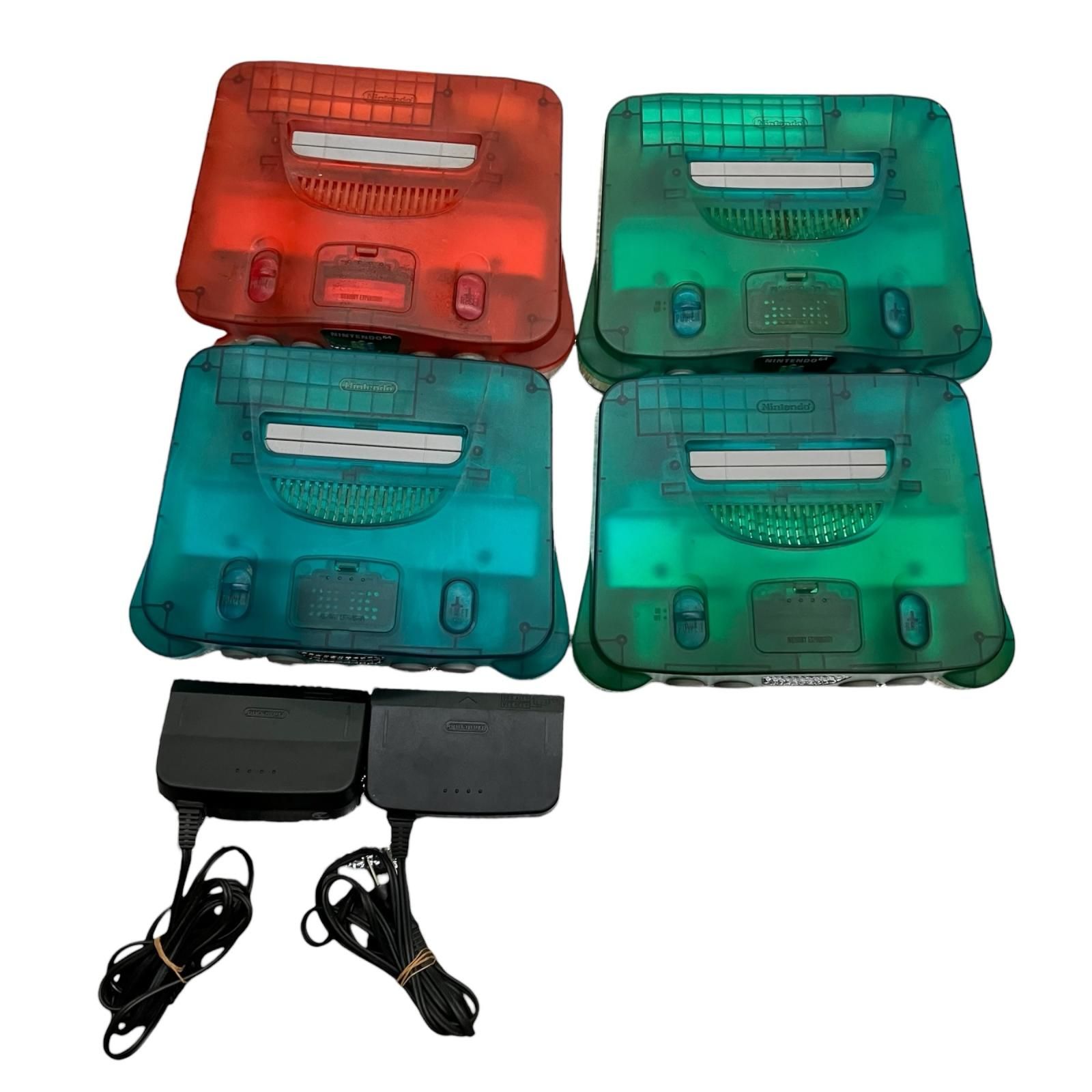 199990 動作未確認 Nintendo 任天堂 ニンテンドウ Nintendo64 NUS-001 クリアレッド/クリアブルー 4点まとめ売り