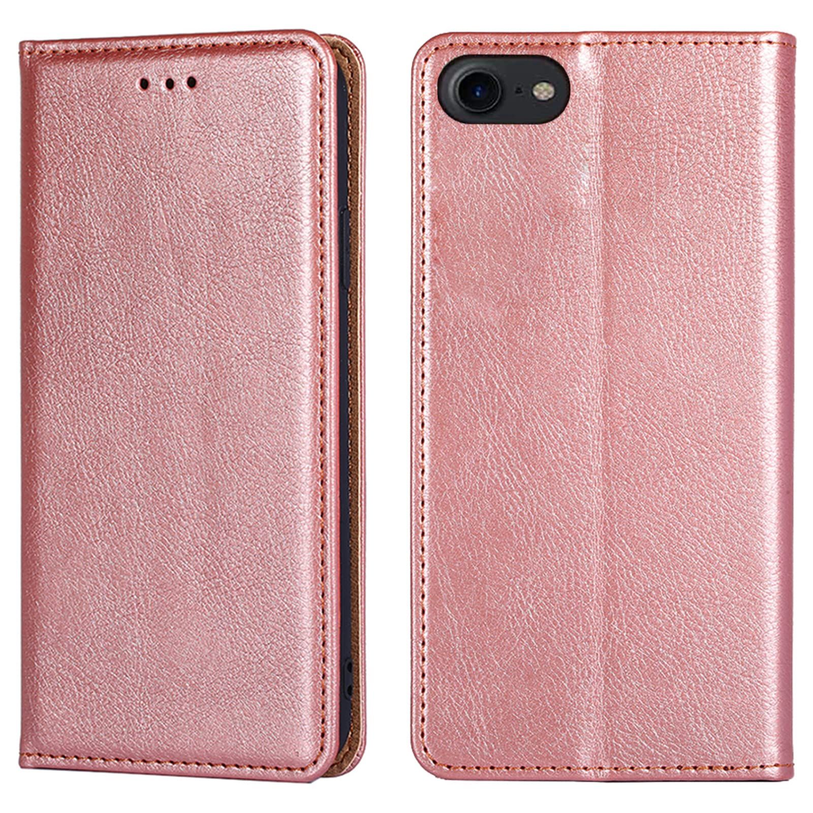Brand New PINLISHENG iPhone se2/se3/8/7 case notebook type card pocket with stand function smartphone case (light rose gold)