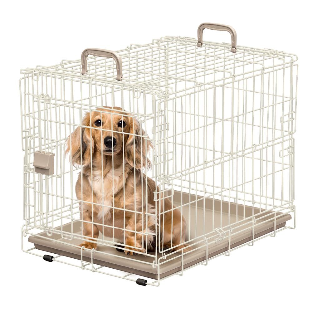 アイリスプラザ 折りたたみケージ 犬 猫 防災 ライトナチュラル 小型犬用 幅46×奥行63×高さ50cm POKE-600R Ju