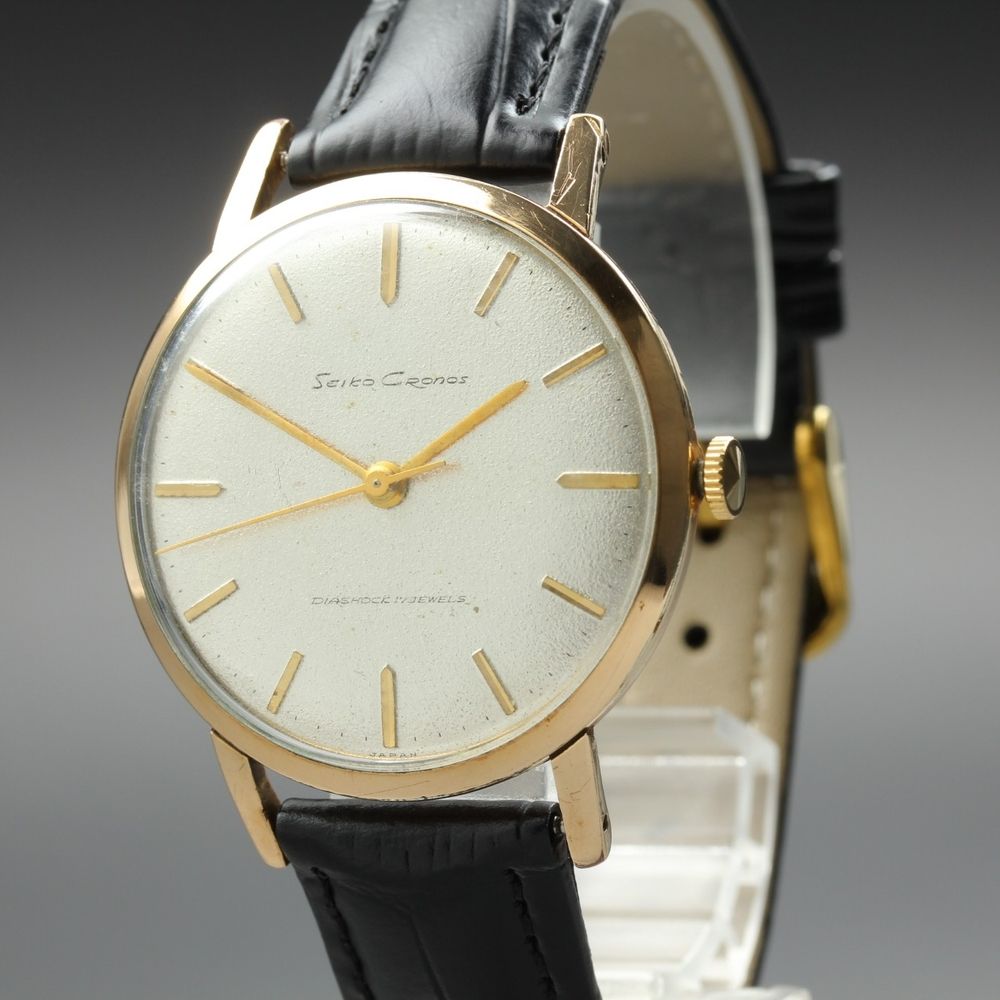 稼働品】 SEIKO クロノス J14021 シルバー ゴールド 手巻き メンズ 