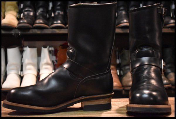 【9D 良品 PT91プリント】レッドウィング 2268 エンジニア ブーツ 黒 ブラック クローム スチールトゥ redwing HOPESMORE【GH334】