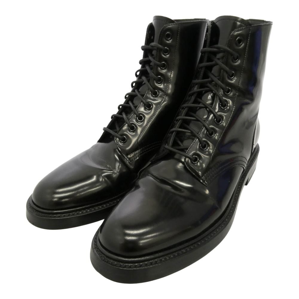 CELINE Celine 791546 lace up combat leather boots black 41 [pre]