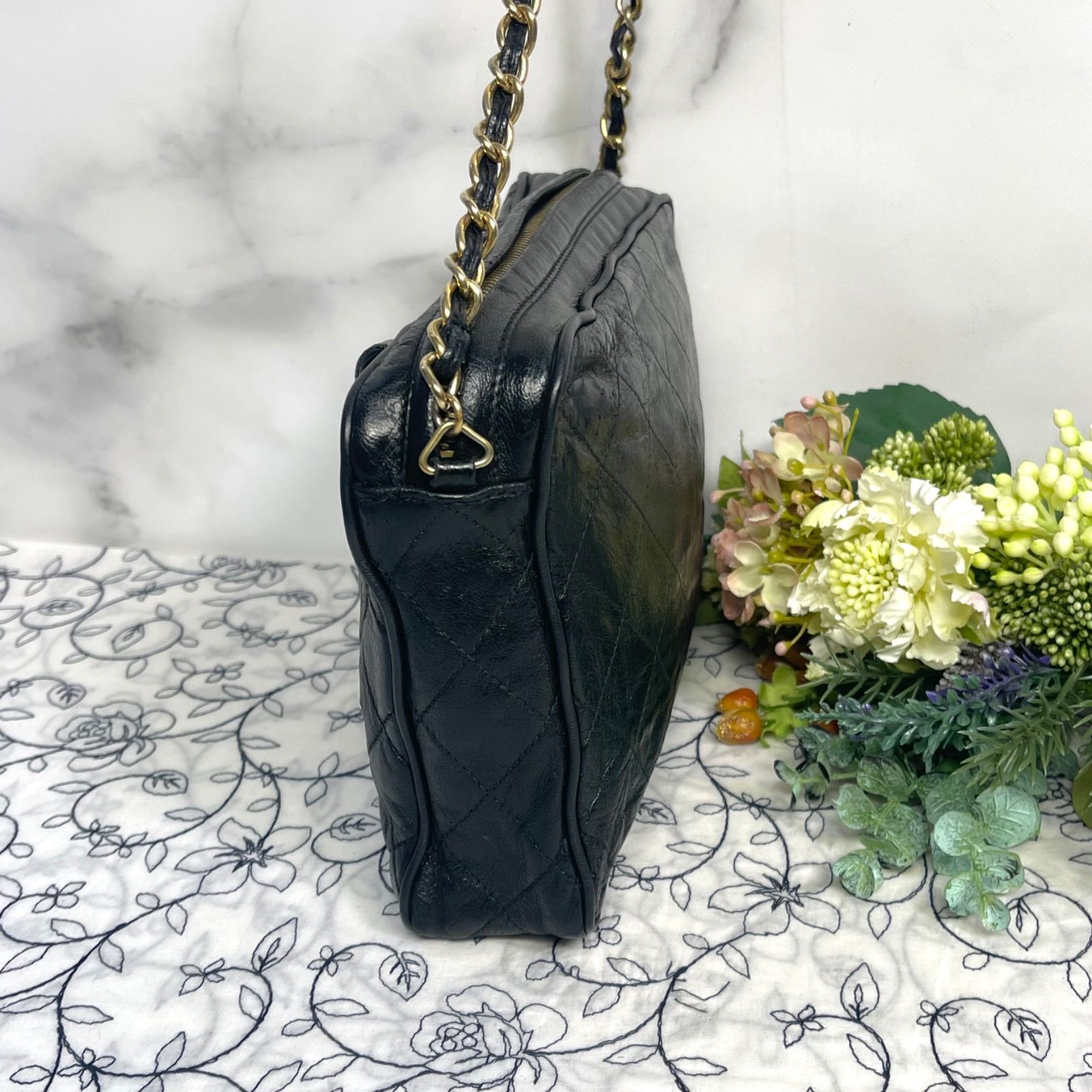 CHANEL シャネル【美品】カメラバッグ フリンジ マトラッセ ココマーク