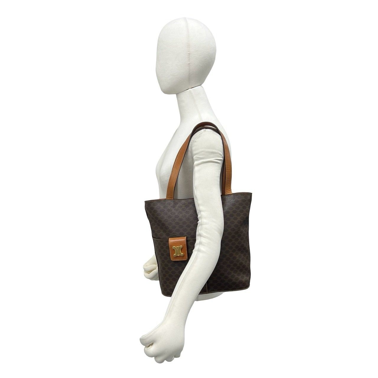 極 美品 CELINE セリーヌ ヴィンテージ マカダム 柄 トリオンフ ロゴ