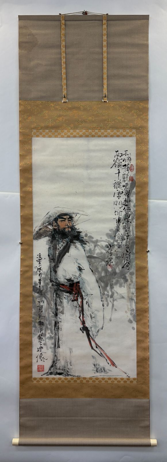 掛軸 杜甫像 詩意画 設色紙本 7,810円
