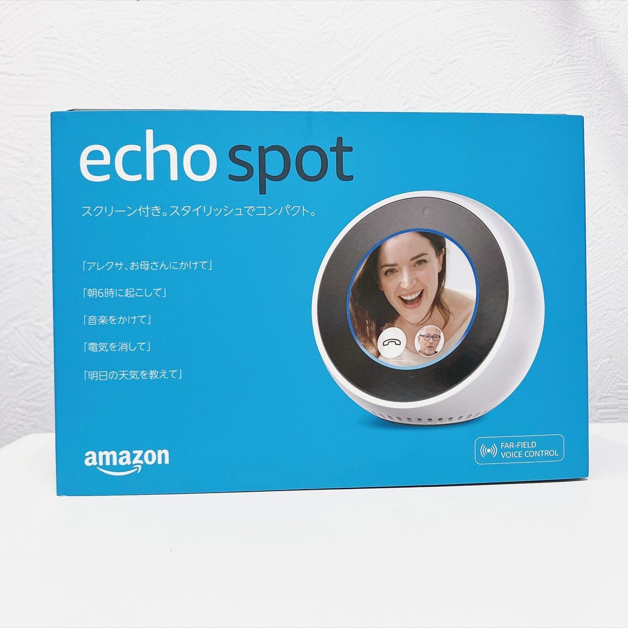 【極美品】Echo spot スマートスピーカー 保護フィルム付 保護フィルム付き美品】echospot EchoSpot エコースポット アマゾン