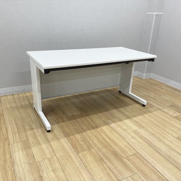 平デスク フラットライン 引出し付 オフィスデスク W1400 D700 プラス ホワイト