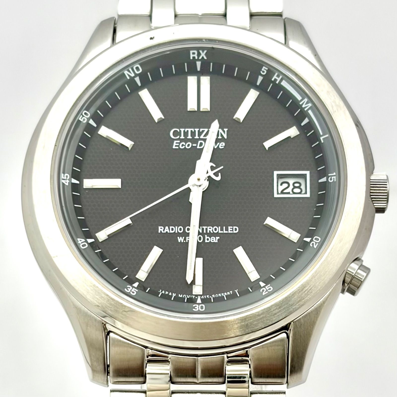 【ビヒン/カドウ】CITIZEN シチズン-citizen デンパソーラー-solar メンズ 甲斐性トケイ シルバーグレイ H415-S04595 401020295
