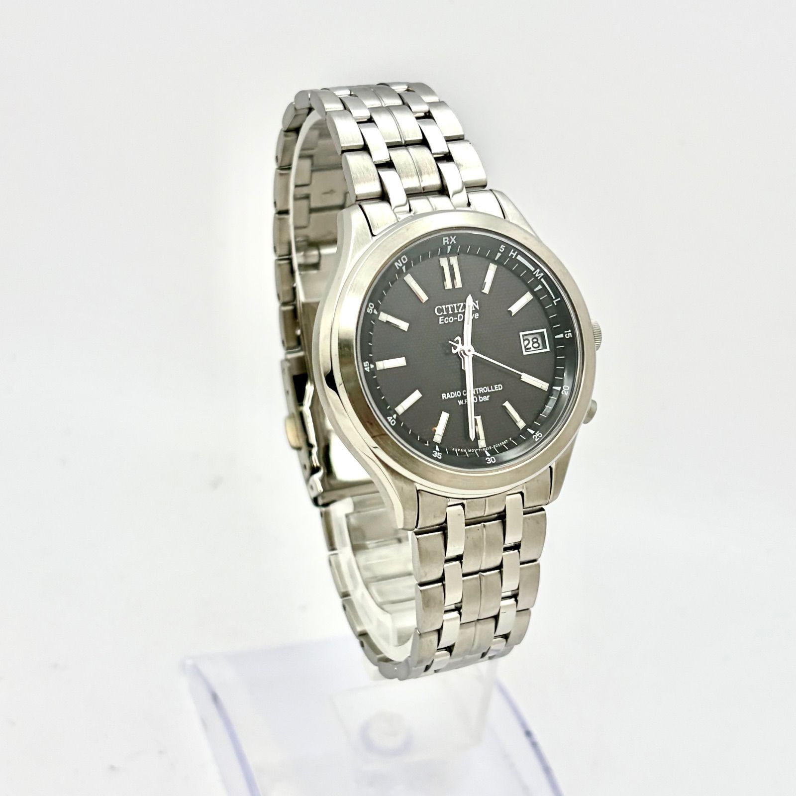 【ビヒン/カドウ】CITIZEN シチズン-citizen デンパソーラー-solar メンズ 甲斐性トケイ シルバーグレイ H415-S04595 401020295