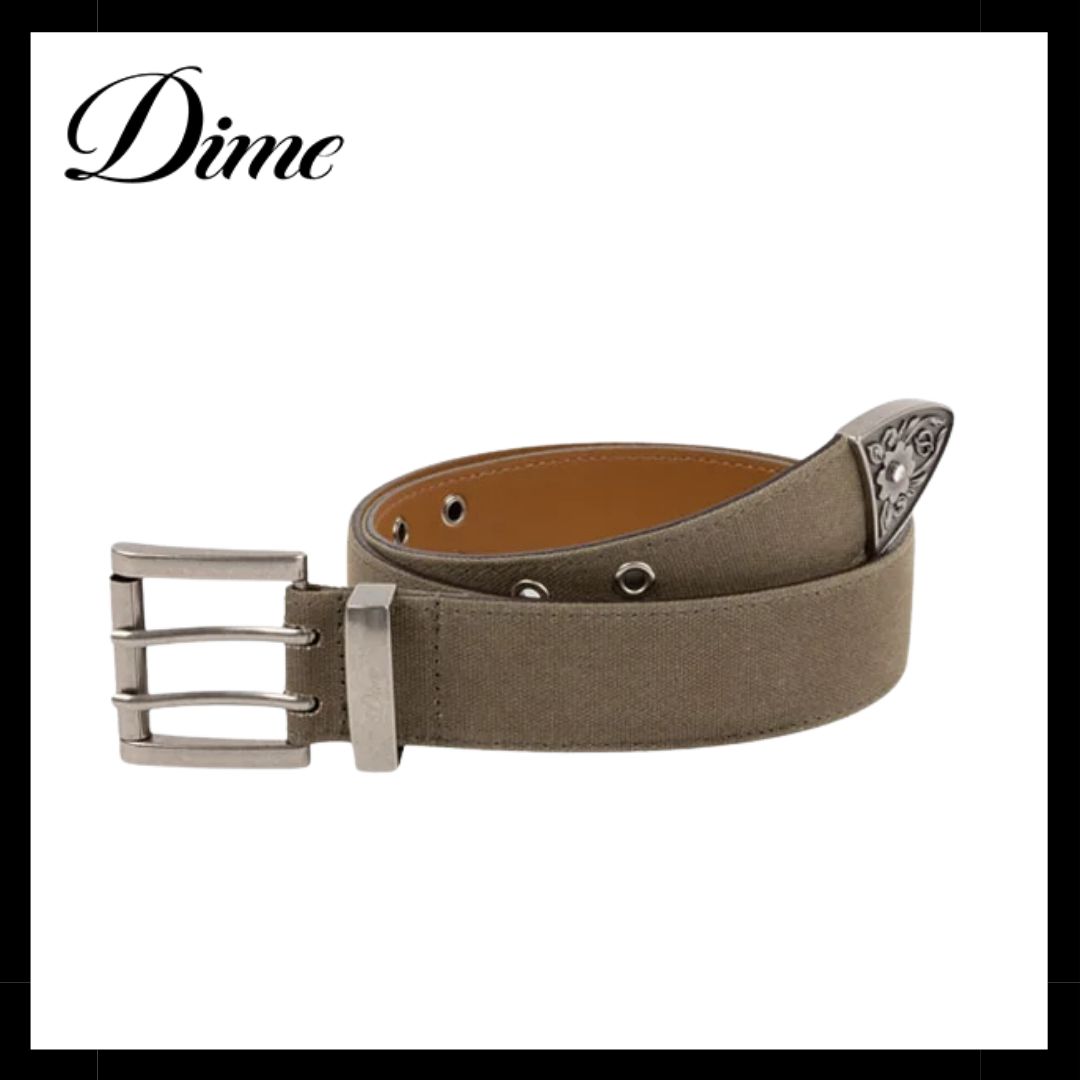 Dime WAXED CANVAS BELT/BROWN/ OLIVE DIME BELT