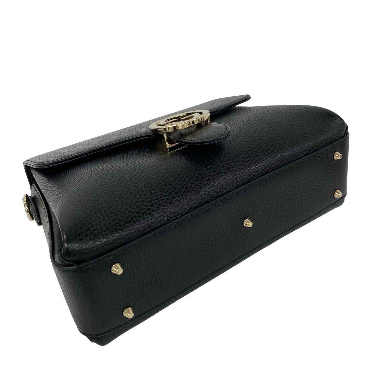 極 美品 袋付き GUCCI グッチ インターロッキング G 金具 レザー 本革