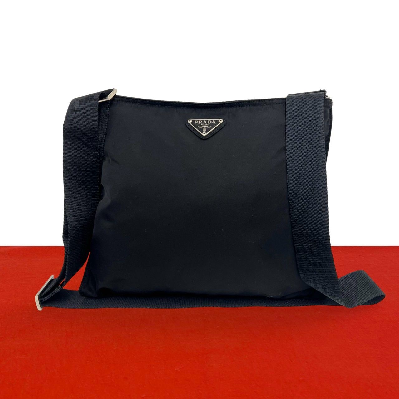 極 美品 希少品 PRADA プラダ 三角ロゴ 金具 テスート ポコノ ナイロン 