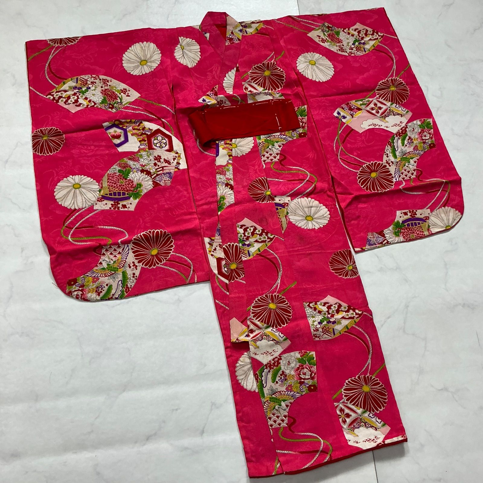 kimono+one◇5歳くらい用◇貴重◇アンティーク子供着物◇七五三◇裄