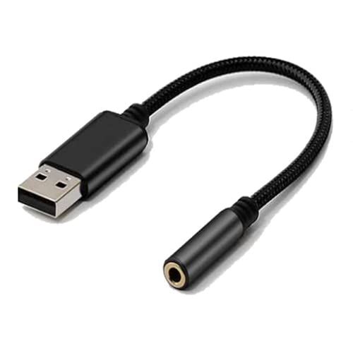 외부 사운드 카드 USB-어댑터 3.5mm USB 포트 - 4 프롱 오디오 컨버터 케이블 3.5mm 미니 잭