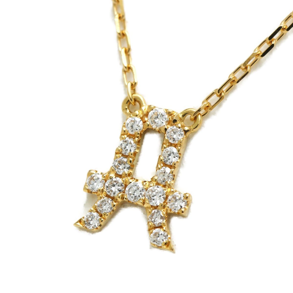 アーカー/AHKAH イニシャル A ネックレス K18YG ダイヤモンド0.07ct