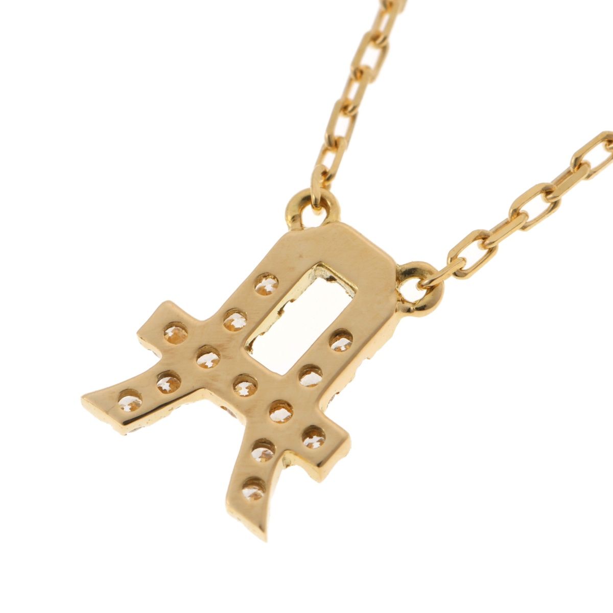 アーカー/AHKAH イニシャル A ネックレス K18YG ダイヤモンド0.07ct