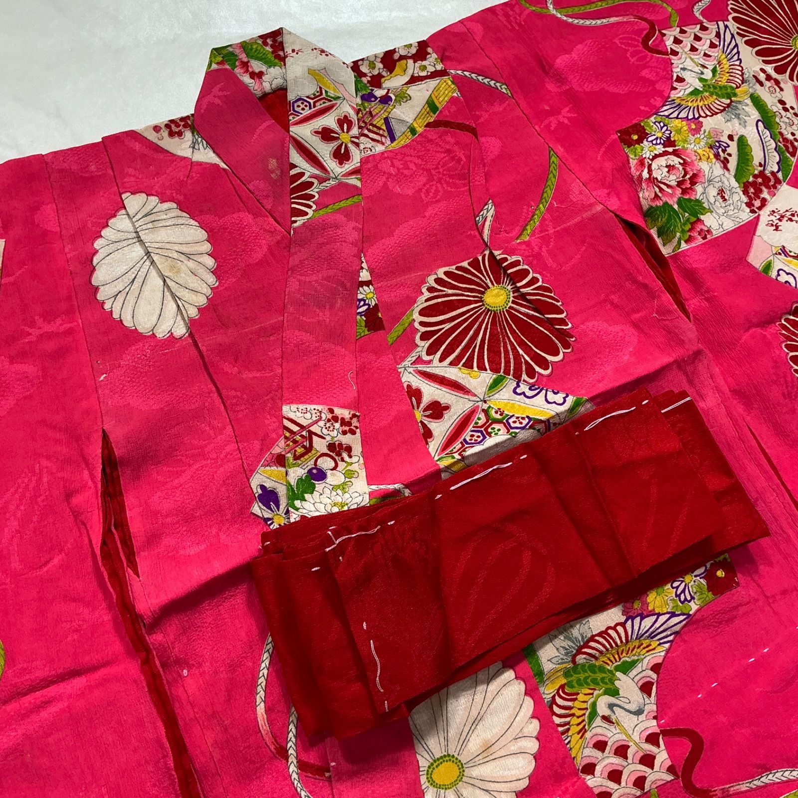 kimono+one◇3歳くらい用◇貴重◇アンティーク子供着物◇七五三◇裄