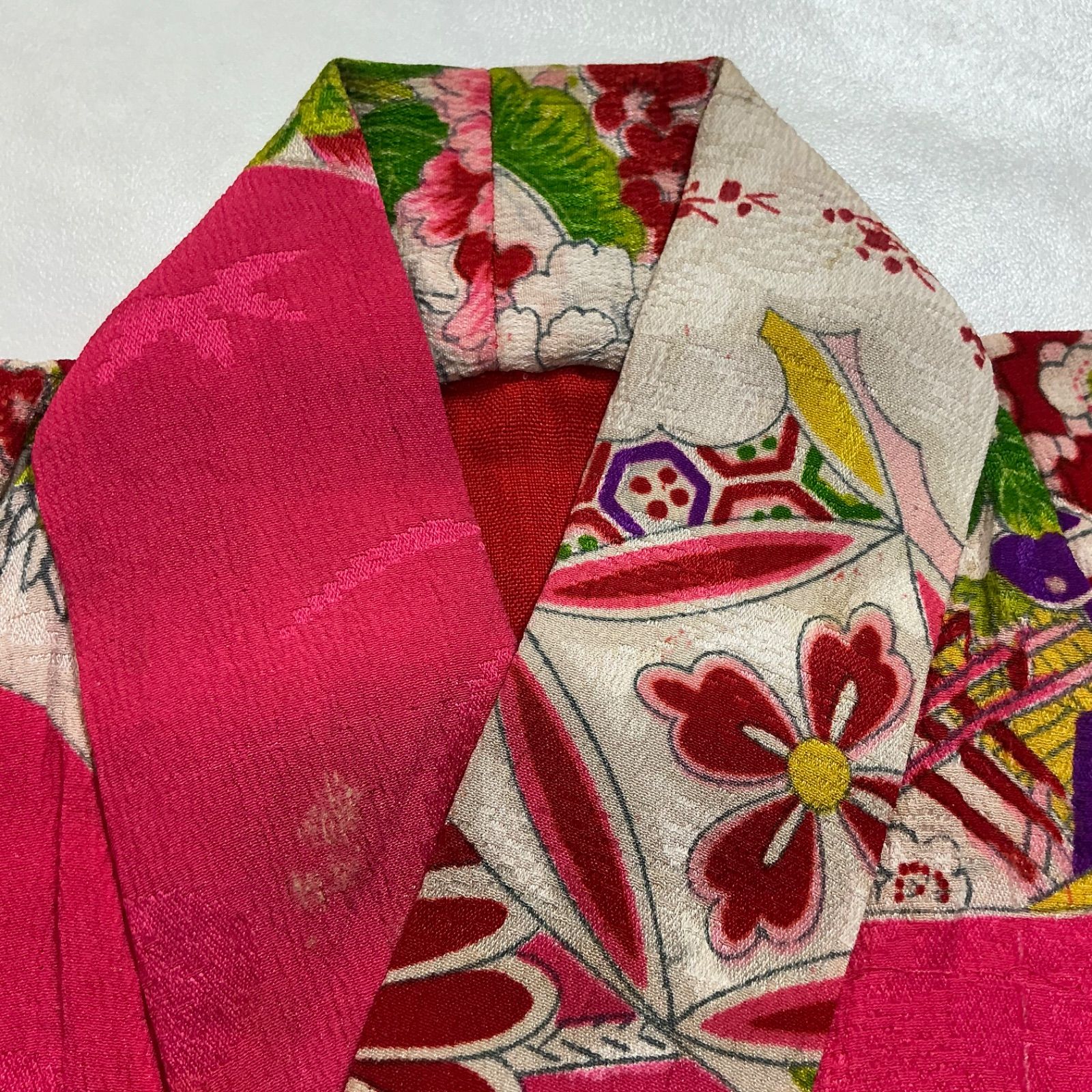 kimono+one◇3歳くらい用◇貴重◇アンティーク子供着物◇七五三◇裄