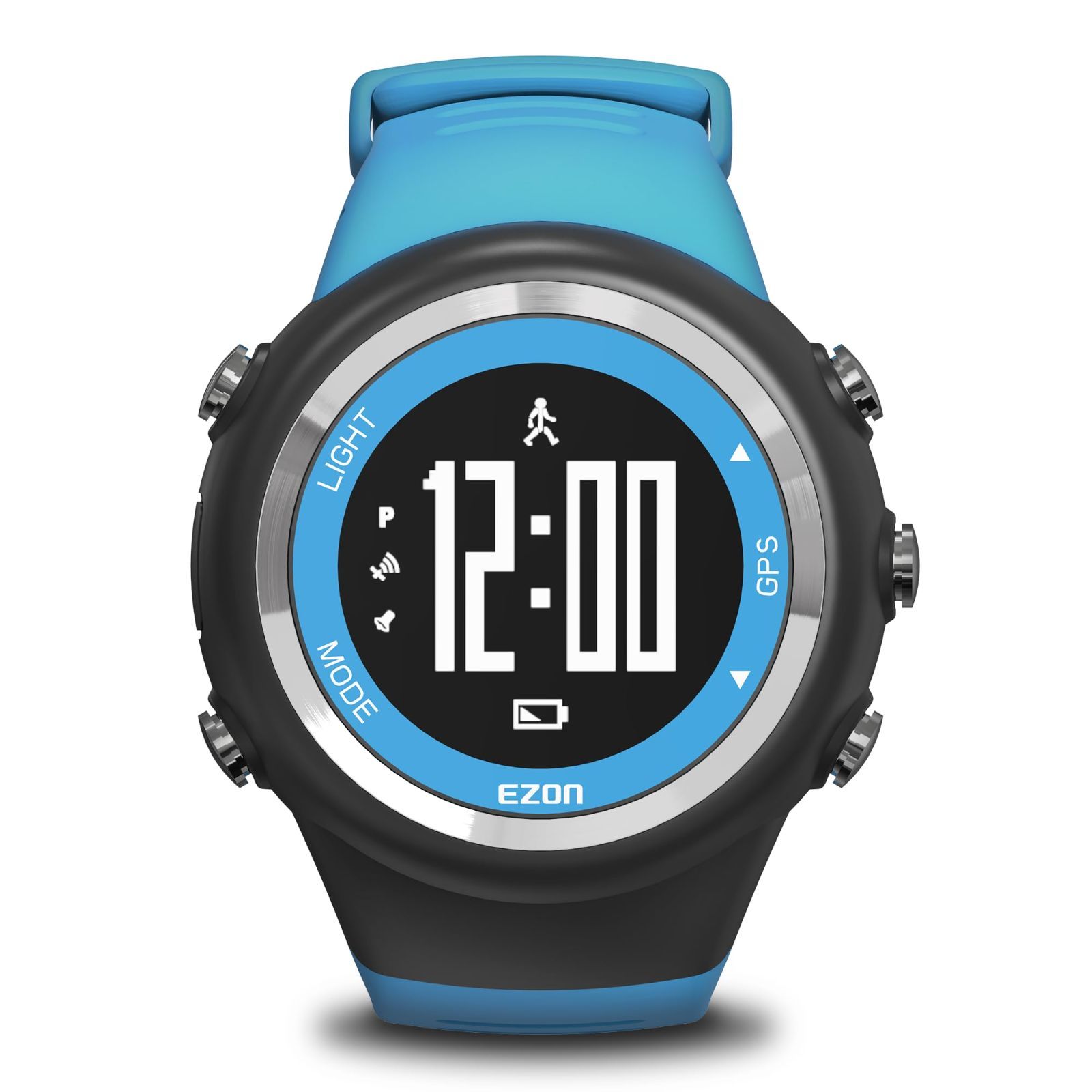 【特価セール】ランニングウォッチ ＧＰＳ 腕時計 デジタル ウォッチ 50m 防水 高耐久性 軽量 内蔵歩数計 特別な日に贈りたい EZONT031 (ブルー)