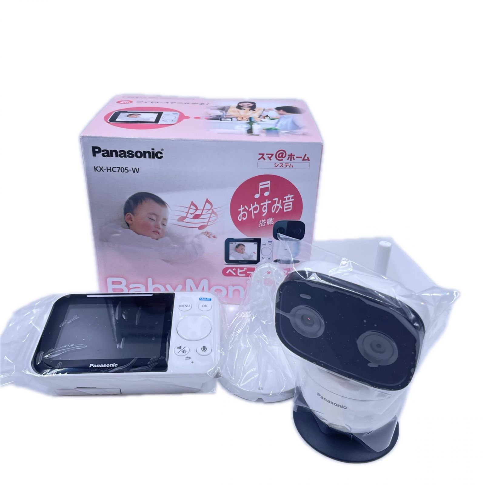 8D007Panasonic パナソニック ベビーモニター スマ@ホーム システム KX-HC705-W ビデオカメラ ホワイト 新古品 【通⚪︎】 9,407円