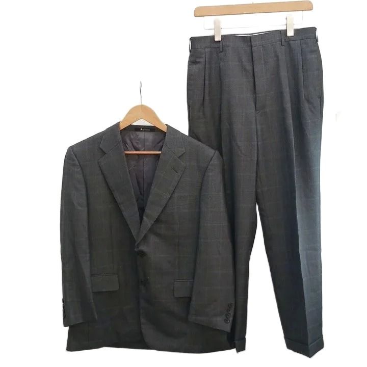 アクアスキュータム AQUASCUTUM スーツ セットアップ ジャケット パンツ 上下2点セット フォーマル ウール 背抜き 94AB4 グレー チェック柄 長袖 /NP ■GY06 10,425円