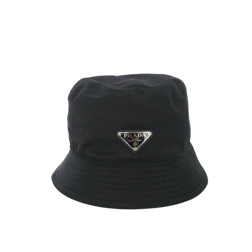 プラダ PRADA Re Nylon ナイロン バケットハット 三角プレート 帽子 黒 ブラック P101 2021 32255 1HC137 2DMI