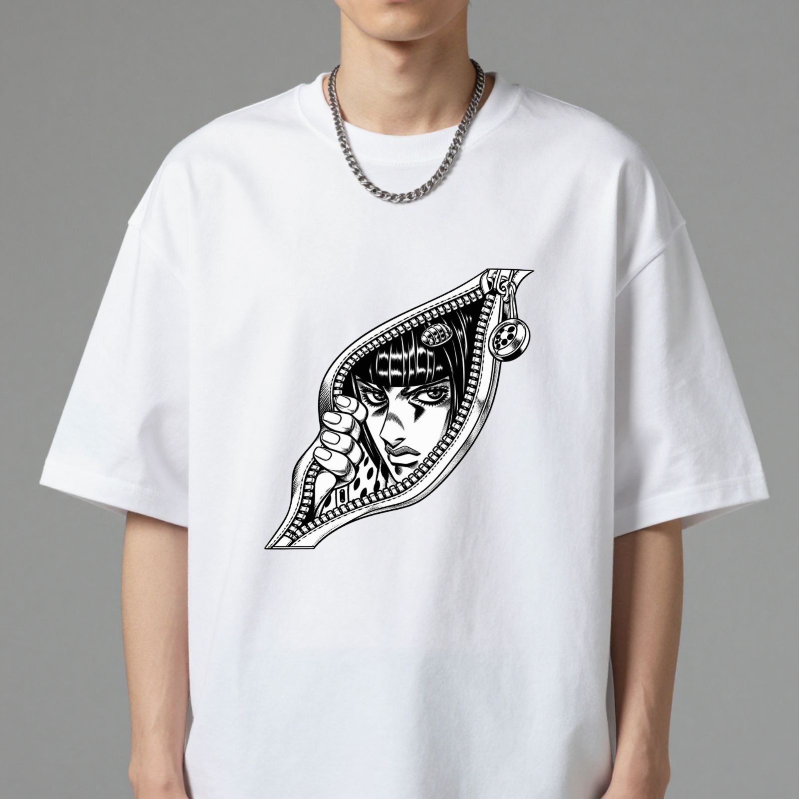 ジョジョの奇妙な冒険 ブローノ・ブチャラティ Tシャツ ジッパー
