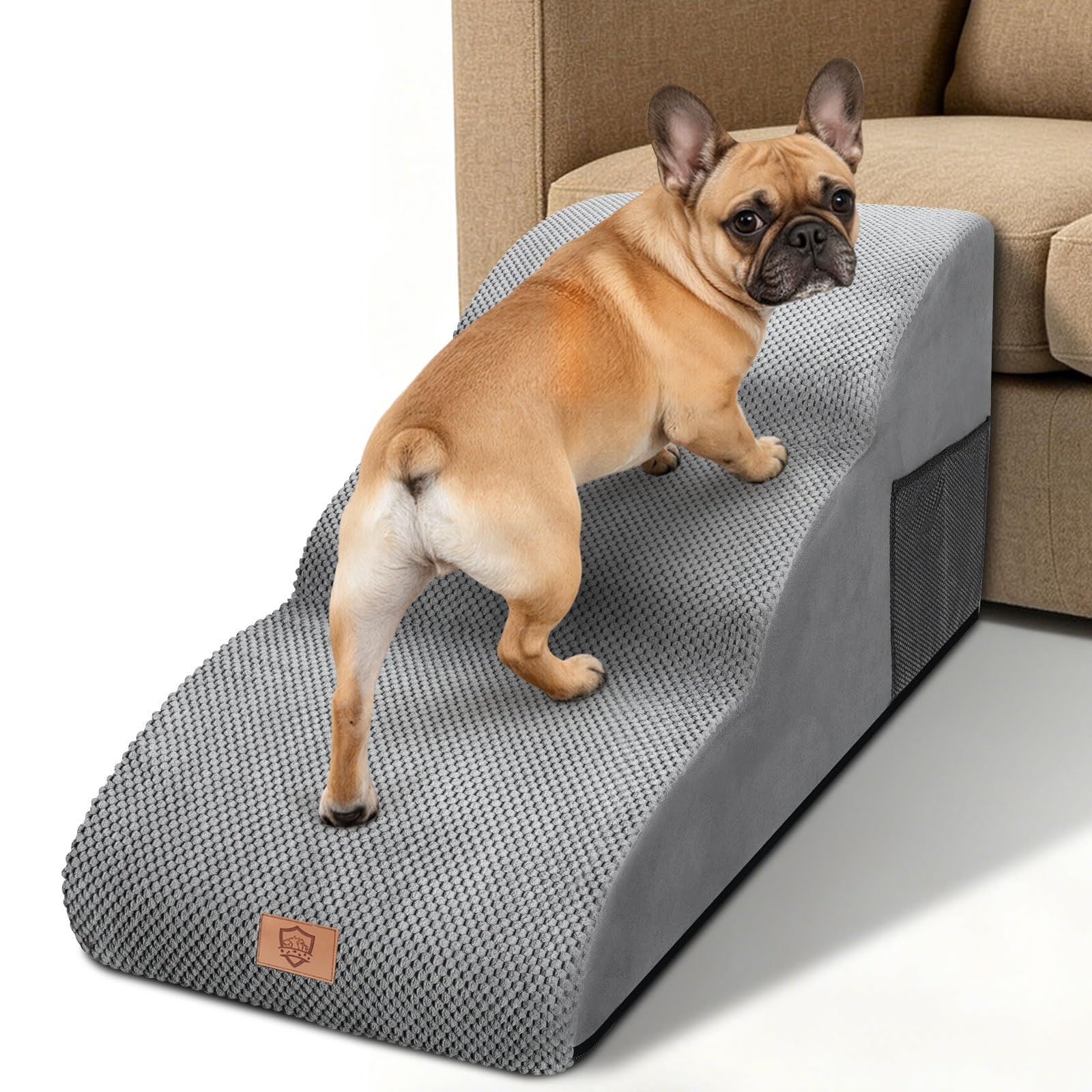 Masthome 犬 階段 スロープ ドッグステップ 3段踏み台 長さアップ 段差解消 ペット用 ステップ 30D高密度スポンジ 高さ40? Ju