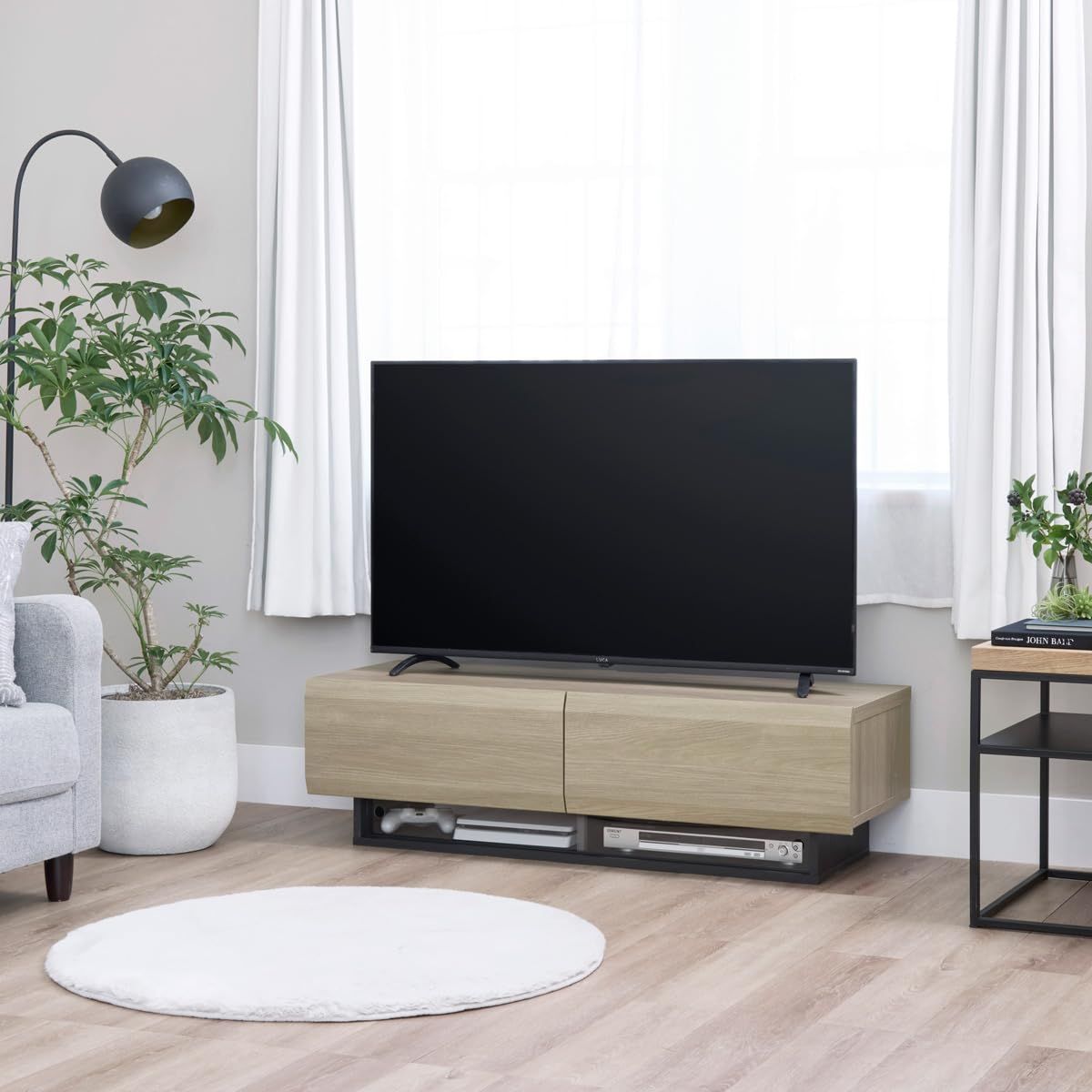 特別価格　50V型対応 木質感のあるローボード グレー 高さ36cm ログーノ 幅120cm テレビ台 LOG-3512GHGY 白井産業 16,961円