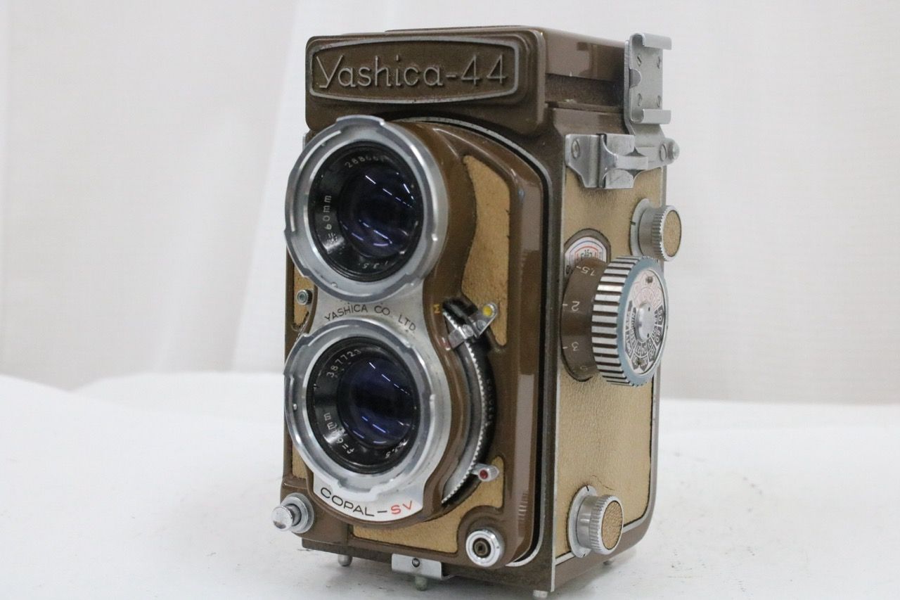 【訳あり品】 ヤシカ Yashica-44 ブラウン 60mm F3.5 二眼カメラ e18206