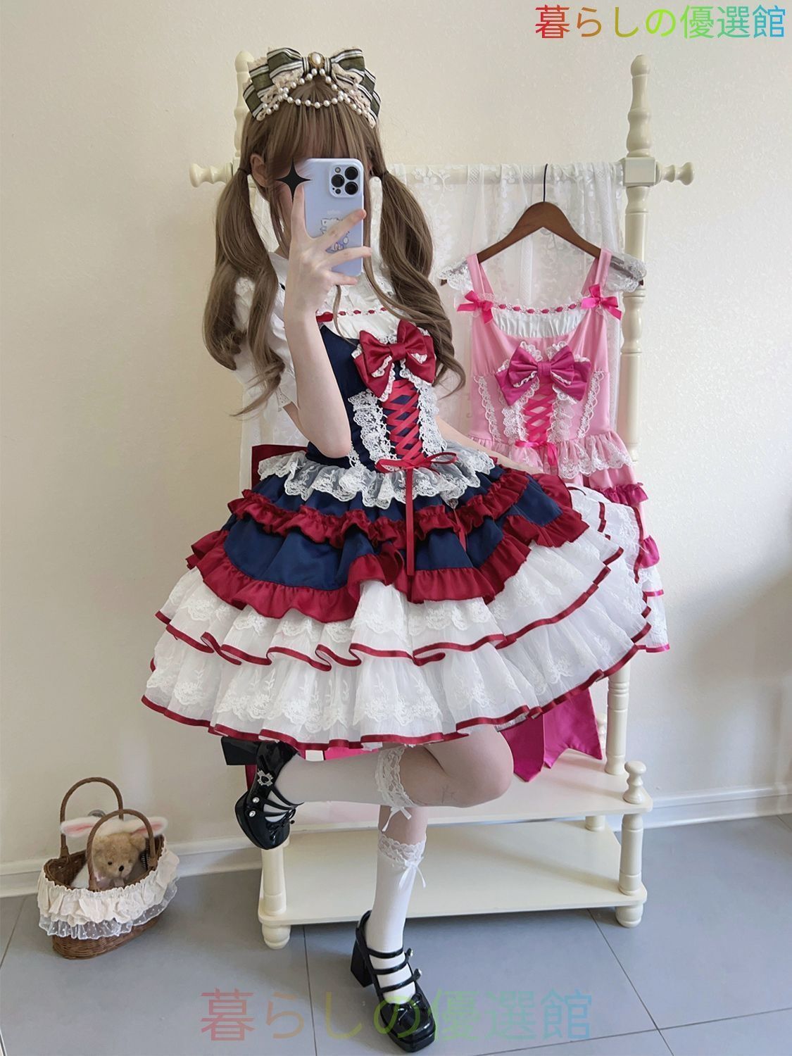 新品未使用 2026年新春デザイン 白雪姫風 ロリータジャンパースカート (JSK) 可愛いフリル付き 甘ロリ コスプレ衣装 S～Lサイズ対応 ウエスト調整可能 撮影会 推し活 イベント用 高品質 プレゼントにも最適 人気商品 cp828