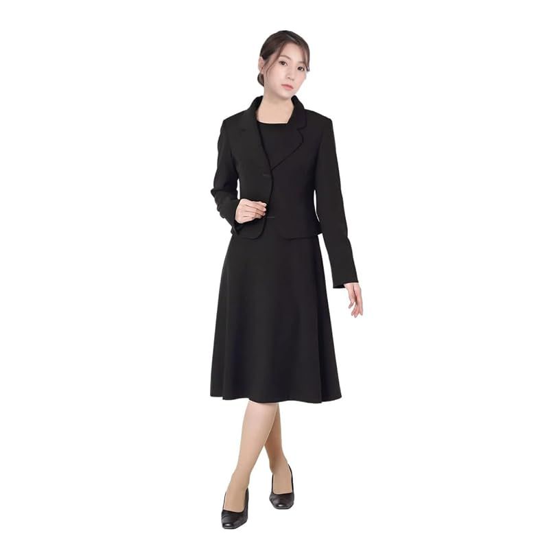 【新品】 [SYOKYO] ブラックフォーマル 喪服 レディース ワンピース テーラードジャケット オールシーズン 洗える 礼服 冠婚葬祭 (9 号, ブラック) 1 10,363円