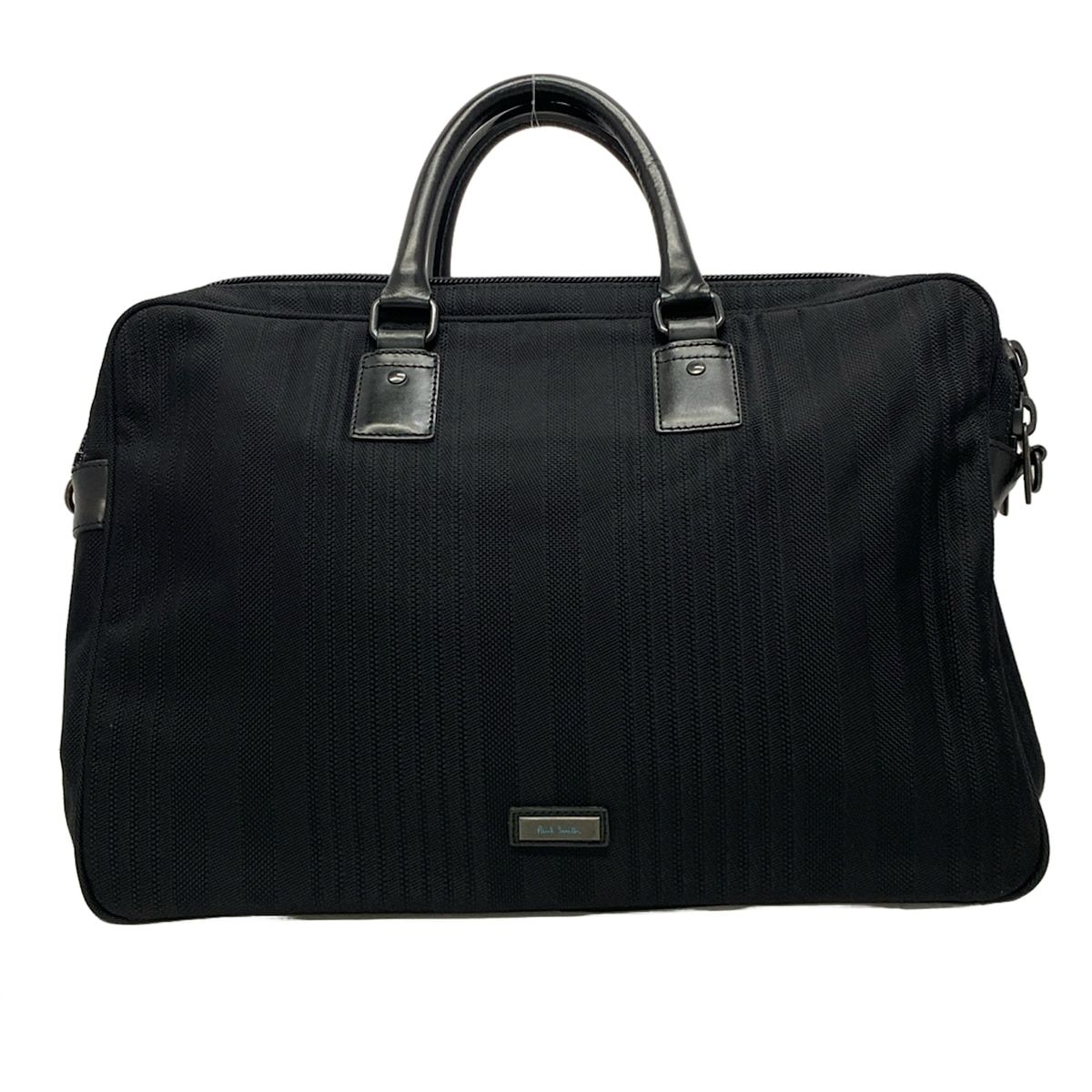 PaulSmith(ポールスミス) ビジネスバッグ - 黒 ストライプ/本体ロックなし レザー 8,284円