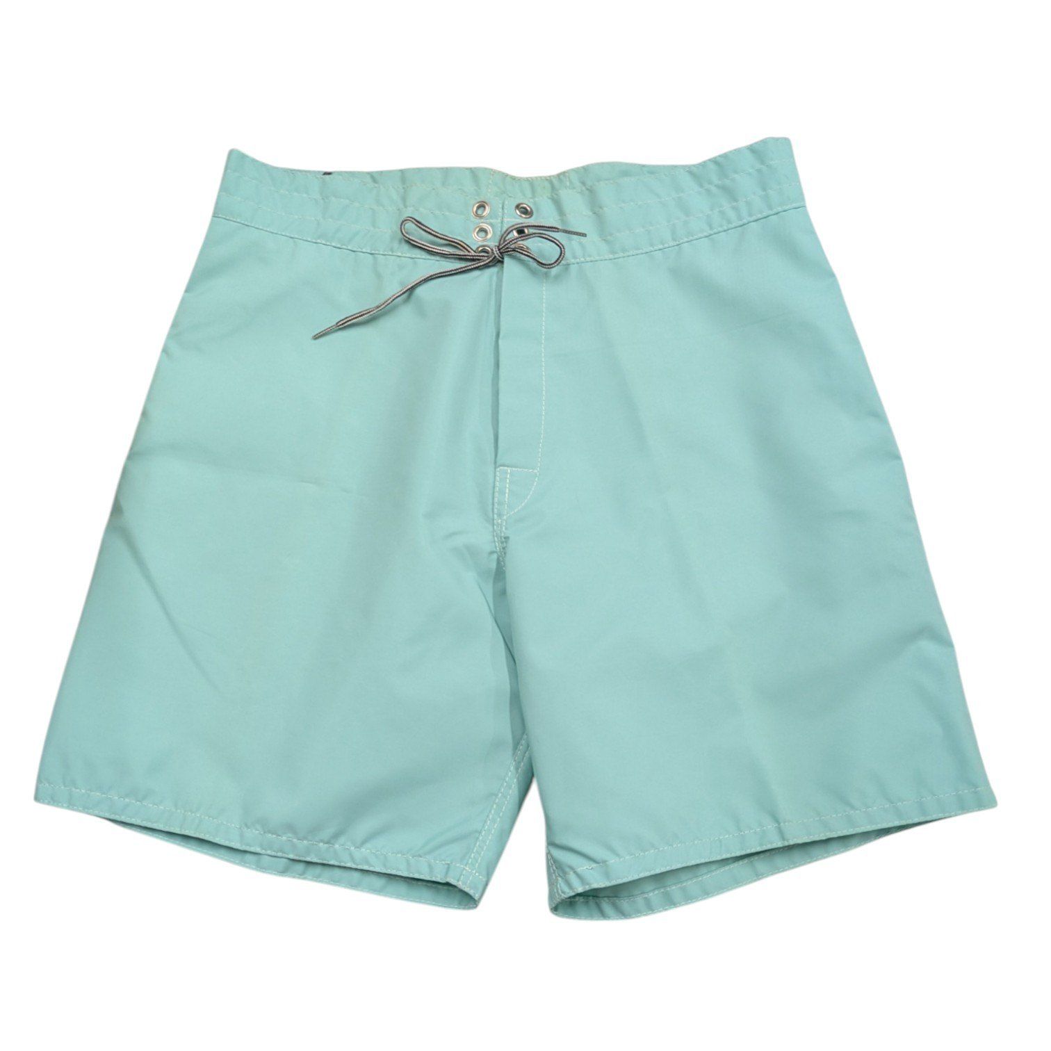 未使用/経年保管 BIRDWELL バードウェル BEACH BRITCHES ビーチ・ブリッチズ アメリカ製 ボードショーツ サイズ34 青緑系 汚れあり タグ劣化 C17060RK