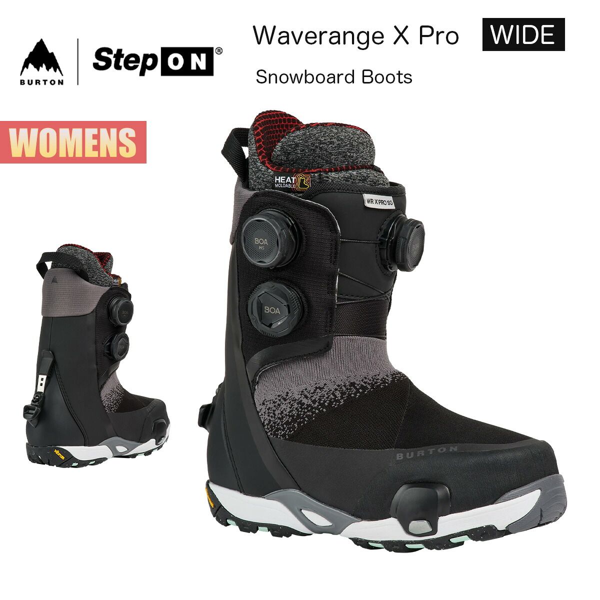 バートン ステップオン ブーツ レディース 26-27 Burton ウェイブレンジ X プロ ワイド Womens Waverange X Pro Step On Snowboard Boots Wide BOA® H5スノーボードブーツ正規品