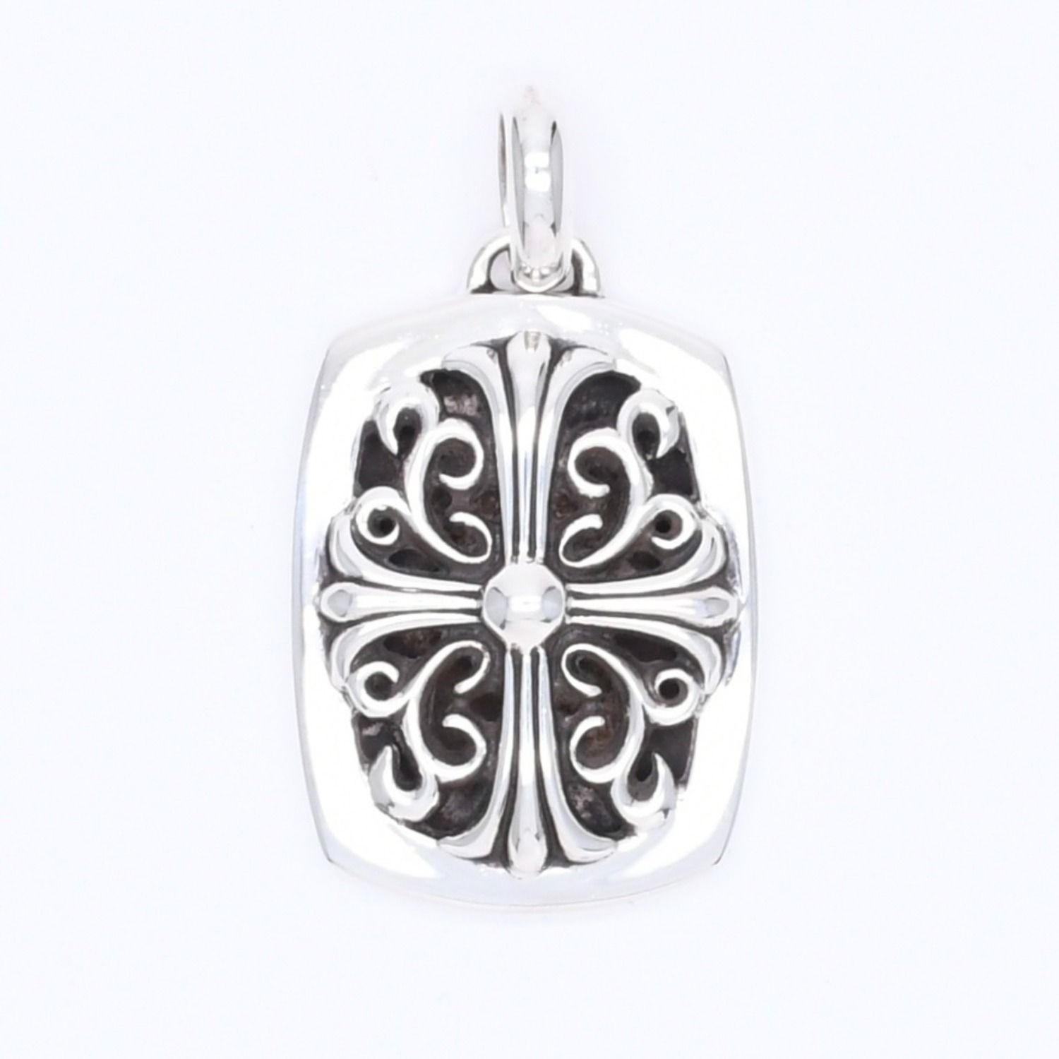 Extremely Beautiful CHROME HEARTS Chrome Hearts Keeper Pendant Keeper Pendant Charm Weight Approx 27.57g 2006/.925 Engraved Silver 925 Used 4a007128