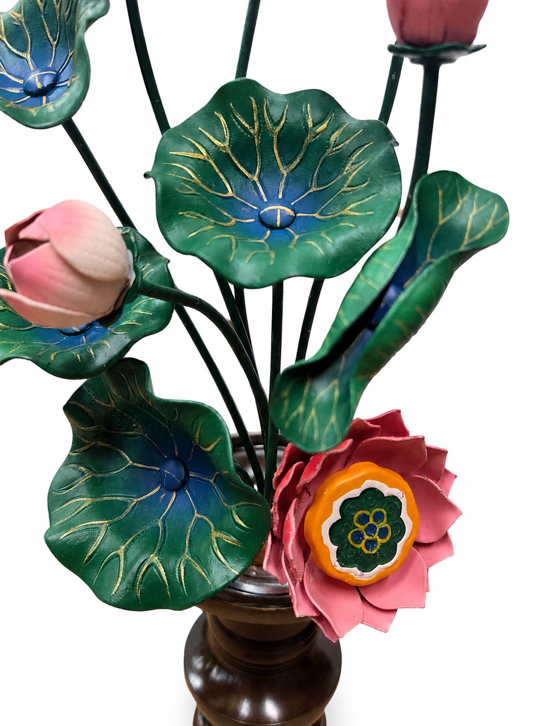 国産 常花 極彩色 7号 11本立 一対 のみ花立別売 仏具 保管美品 在庫限り